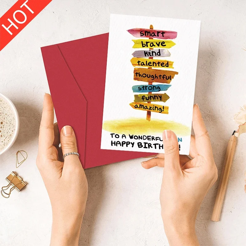 Happy Birthday Greeting Card for Wonderful Son, Smart Brave Kind Talented Thoughtful Strong Funny Amazing Birthday Card
Happy Birthday Greeting Card for Wonderful Son, Smart Brave Kind Talented Thoughtful Strong Funny Amazing Birthday Card