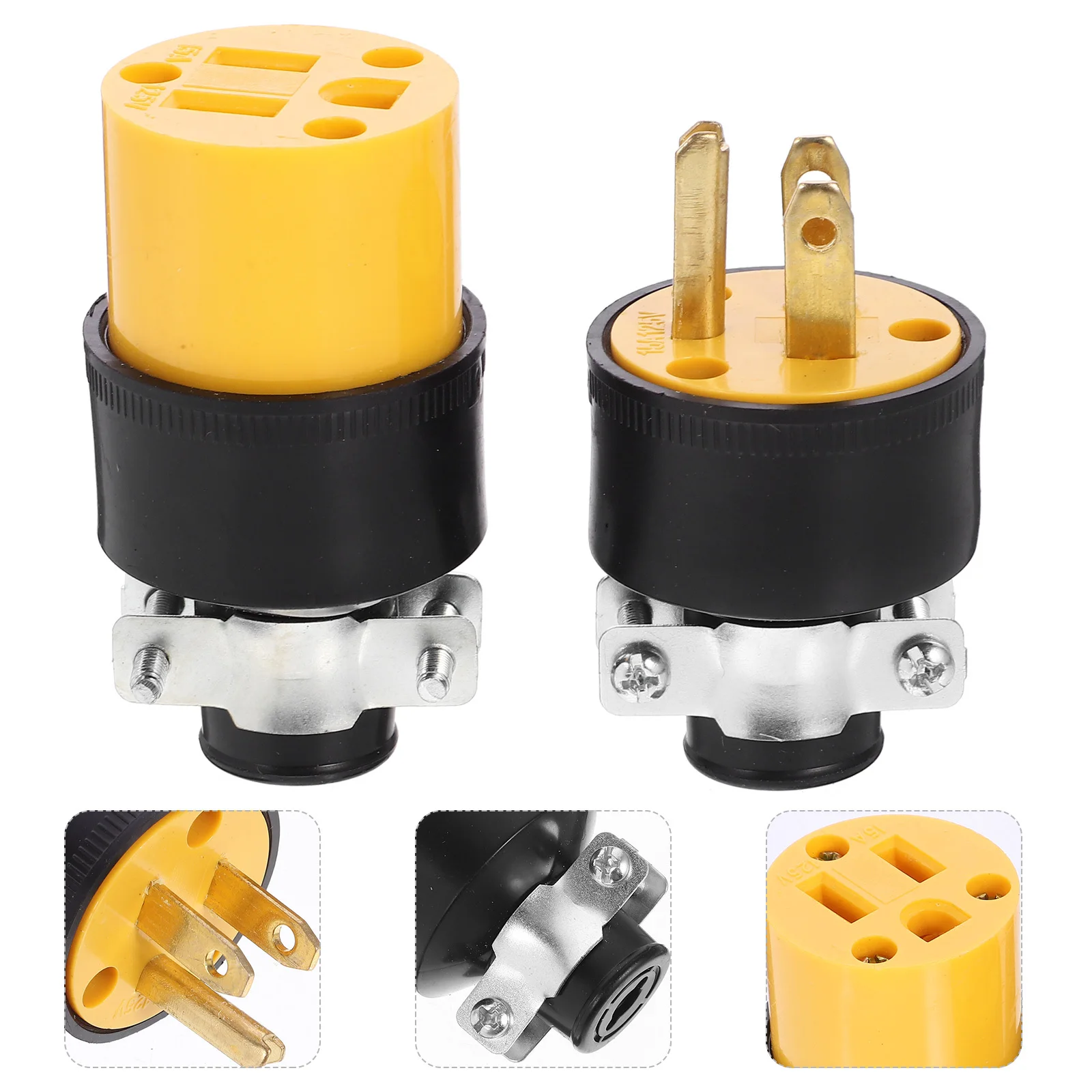 1 Set 3-Pin Grounding Replacement Connectors Extension Cord Repair Ends Electrical Kit For High-Power Appliances Male
1 Set 3-Pin Grounding Replacement Connectors Extension Cord Repair Ends Electrical Kit For High-Power Appliances Male