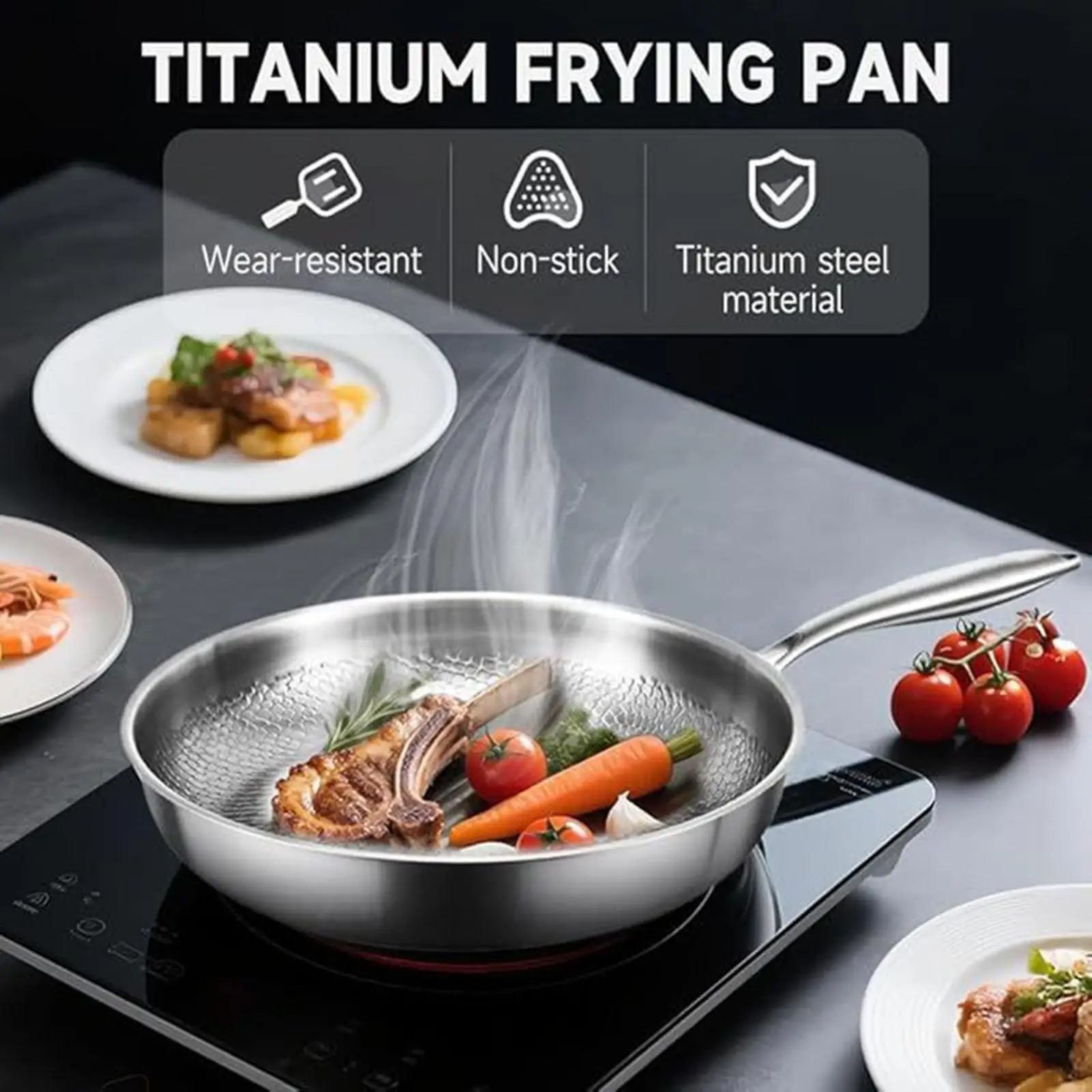 Frying Pan Nonstick,Gas Electric Stovetop Induction Compatible Round Skillet for Cooker Camping Indoor Outdoor Picnic Kitchen
Frying Pan Nonstick,Gas Electric Stovetop Induction Compatible Round Skillet for Cooker Camping Indoor Outdoor Picnic Kitchen