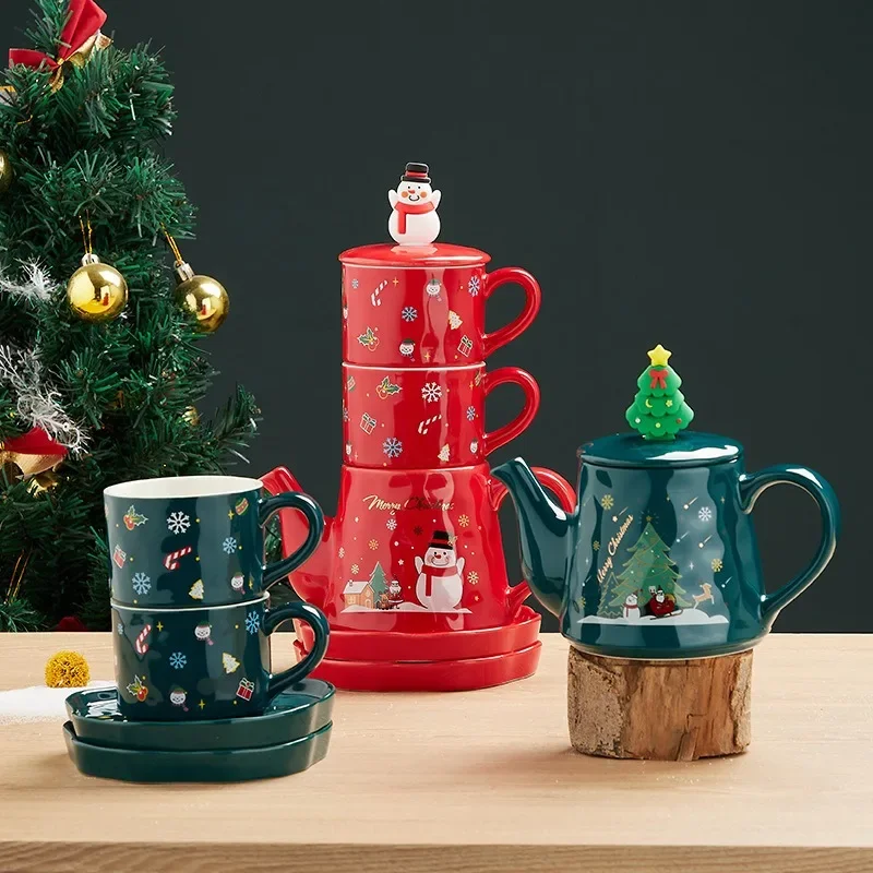 Christmas Ceramics Teaware Sets Coffee Cup & Saucer Santa Claus Elk Snowman Tea Pot and Cup Set Drinkware Xmas Gift 1 Pot 2 Cups
Christmas Ceramics Teaware Sets Coffee Cup & Saucer Santa Claus Elk Snowman Tea Pot and Cup Set Drinkware Xmas Gift 1 Pot 2 Cups