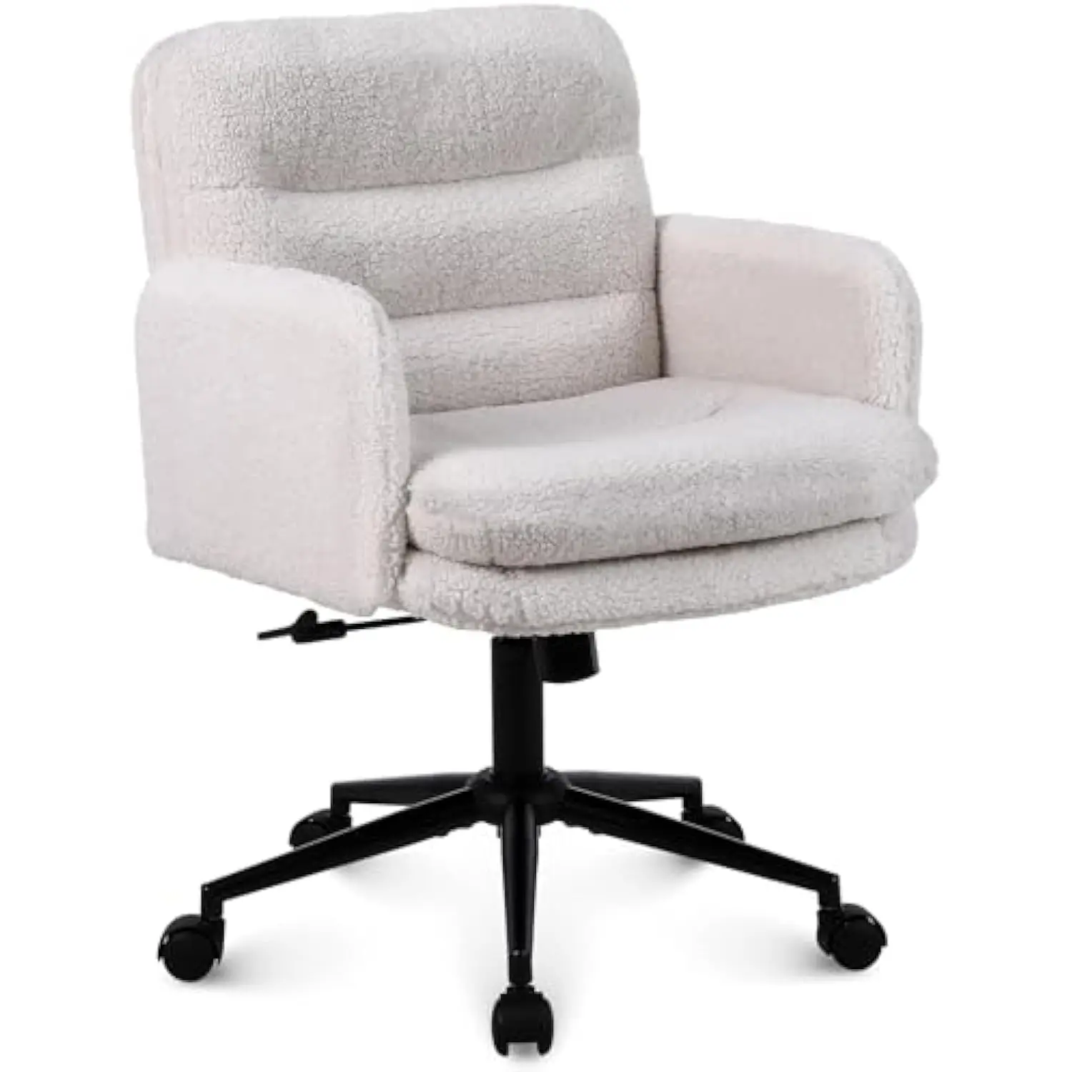 Upholstered Home Office Chair, Faux Cashmere Modern Mid Back Computer Desk Chair with Wheels, Ergonomic, Adjustable Height, Cre
Upholstered Home Office Chair, Faux Cashmere Modern Mid Back Computer Desk Chair with Wheels, Ergonomic, Adjustable Height, Cre
