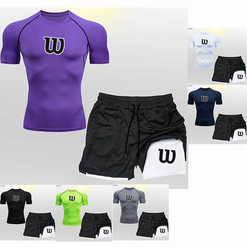 Новые плотные комплекты для тренировок, компрессионные, футболка + шорты 2 в 1, комплекты спортивной одежды с карманами на молнии, эластичная быстросохнущая спортивная одежда для мужчин, лето
Новые плотные комплекты для тренировок, компрессионные, футболка + шорты 2 в 1, комплекты спортивной одежды с карманами на молнии, эластичная быстросохнущая спортивная одежда для мужчин, лето