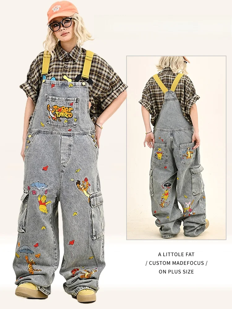 plus Size Women's Cartoon Embroidered Denim Overalls High Waist Loose Wide Leg Pants Casual Korean Sle Spring Summer
plus Size Women's Cartoon Embroidered Denim Overalls High Waist Loose Wide Leg Pants Casual Korean Sle Spring Summer