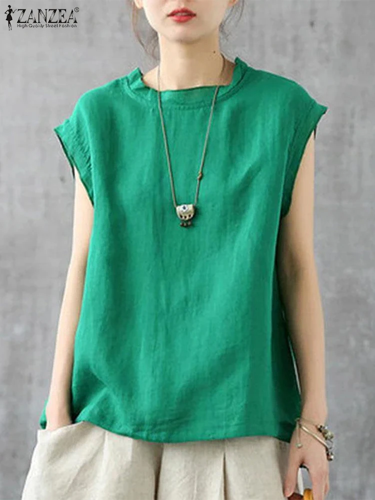 Summer Korean Loose Tops ZANZEA Casual Solid Women Blouse 2025 Fashion Round Neck Tunic Blusas Holiday Cap Sleeve A-line Shirts
Summer Korean Loose Tops ZANZEA Casual Solid Women Blouse 2025 Fashion Round Neck Tunic Blusas Holiday Cap Sleeve A-line Shirts