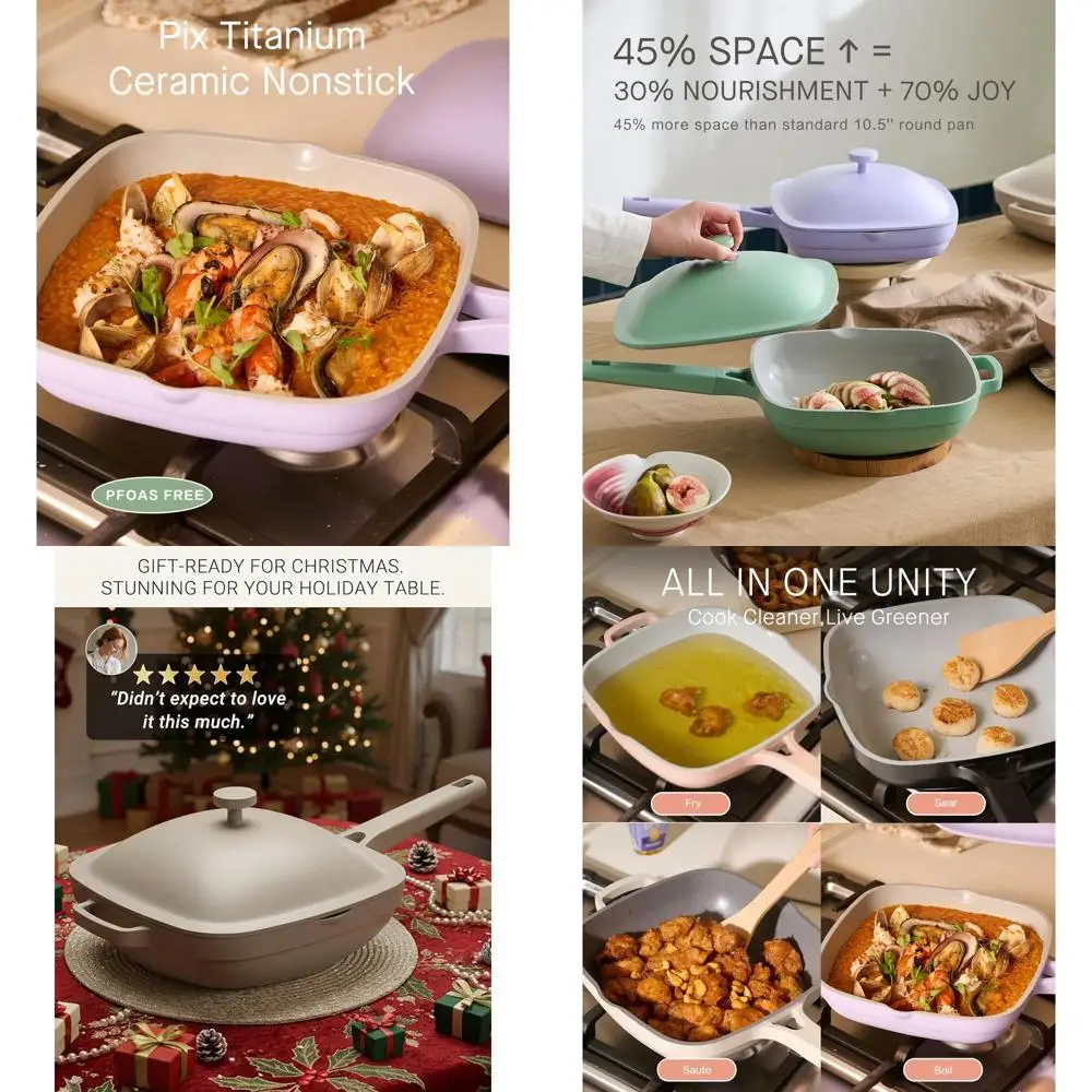 10,5-дюймовая глубокая сковорода-сотейник с антипригарным покрытием, объемом 3,8 литра, с крышкой, деревянной ручкой и щеткой для чистки - цвет Dusty Petal
10,5-дюймовая глубокая сковорода-сотейник с антипригарным покрытием, объемом 3,8 литра, с крышкой, деревянной ручкой и щеткой для чистки - цвет Dusty Petal