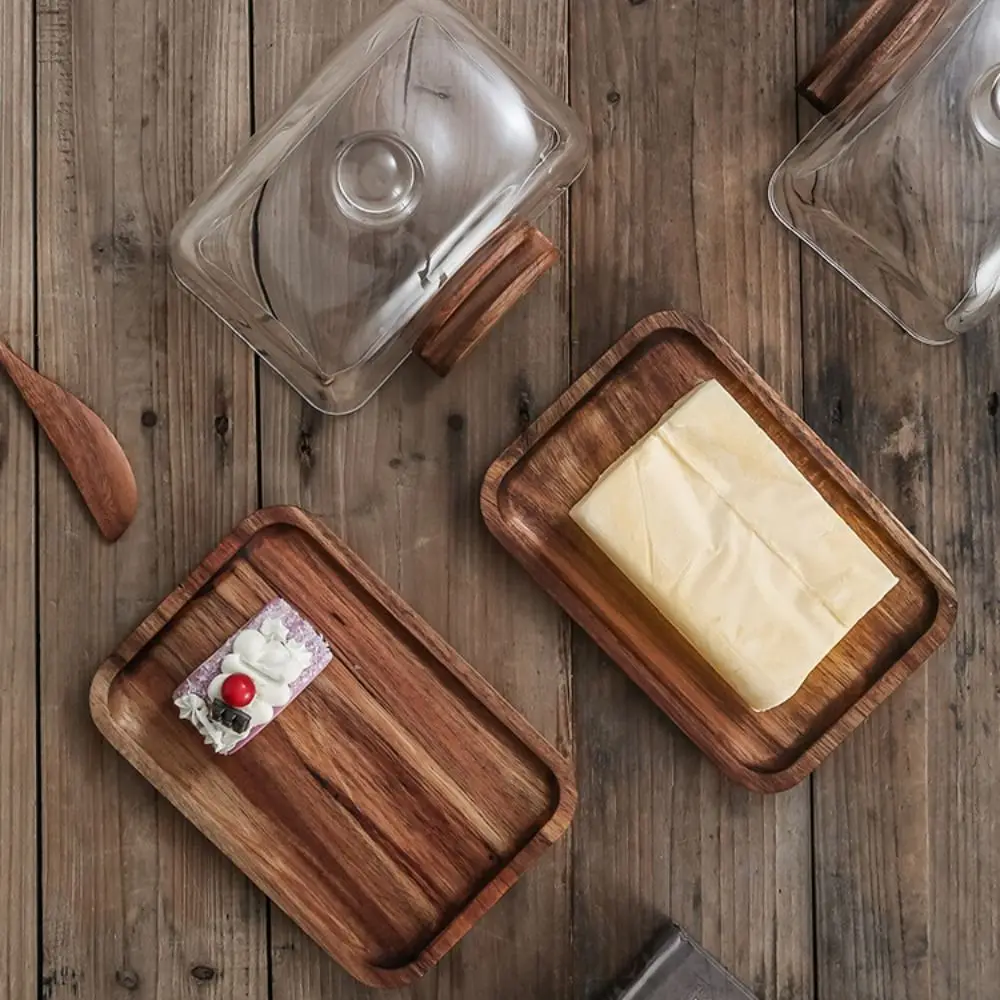 Kitchen Organizer Wooden Butter Box Exquisite Reusable Storage Tray with Glass Dust Cover Fruit Plate Living Room
Kitchen Organizer Wooden Butter Box Exquisite Reusable Storage Tray with Glass Dust Cover Fruit Plate Living Room