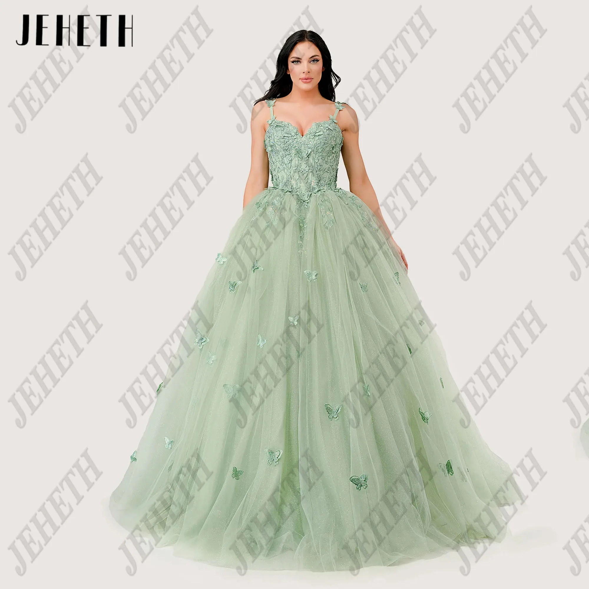 JEHETH Butterfly Shiny Prom Dress Spaghetti Straps Sweetheart Wedding Party Gowns Corset A-line Customized Formal Occasion Dress
JEHETH Butterfly Shiny Prom Dress Spaghetti Straps Sweetheart Wedding Party Gowns Corset A-line Customized Formal Occasion Dress