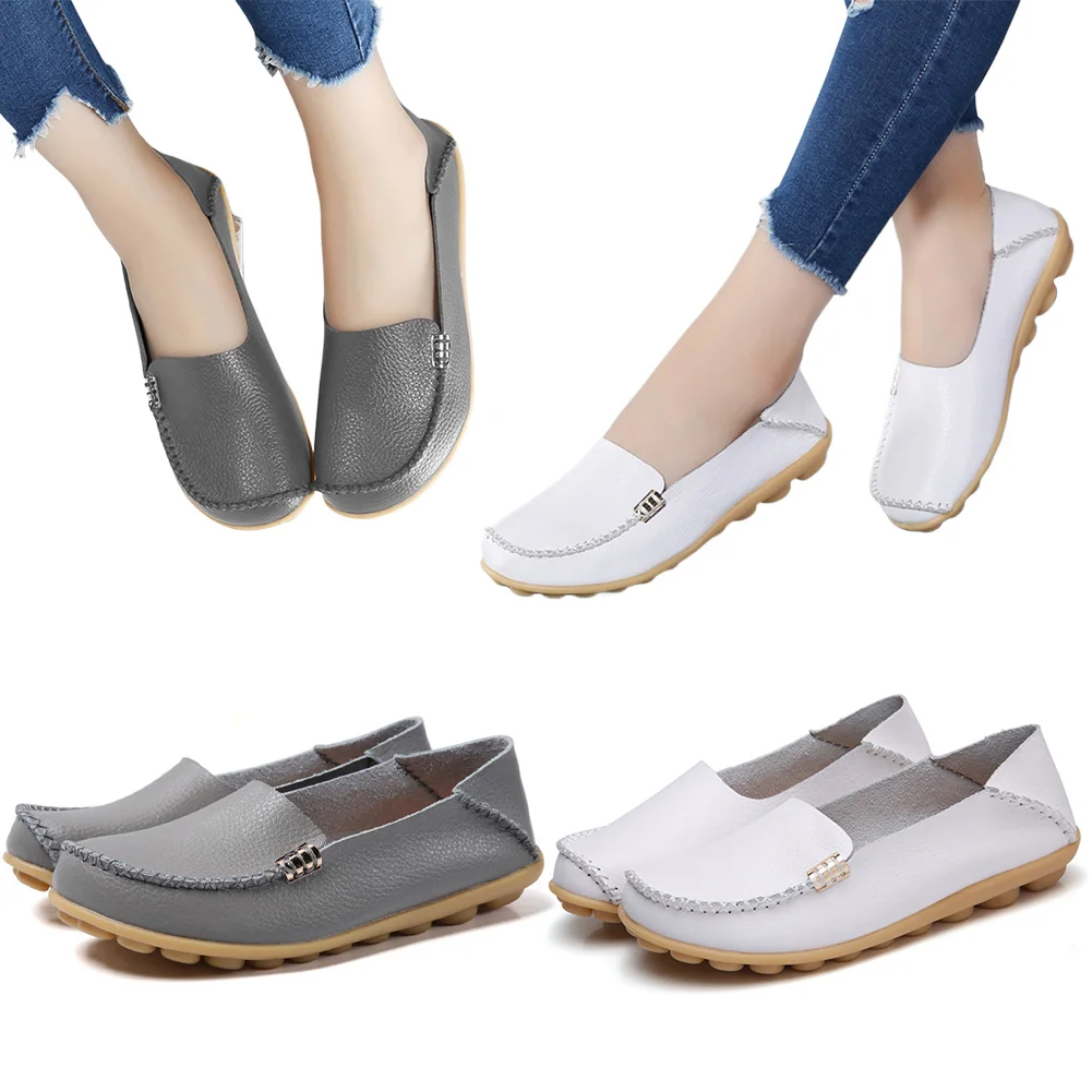 Women Leather Shoes Comfortable Walking Boat Shoes Flat Loafers Non Slip Casual Jogging Shoes for Outdoor Travel
Women Leather Shoes Comfortable Walking Boat Shoes Flat Loafers Non Slip Casual Jogging Shoes for Outdoor Travel