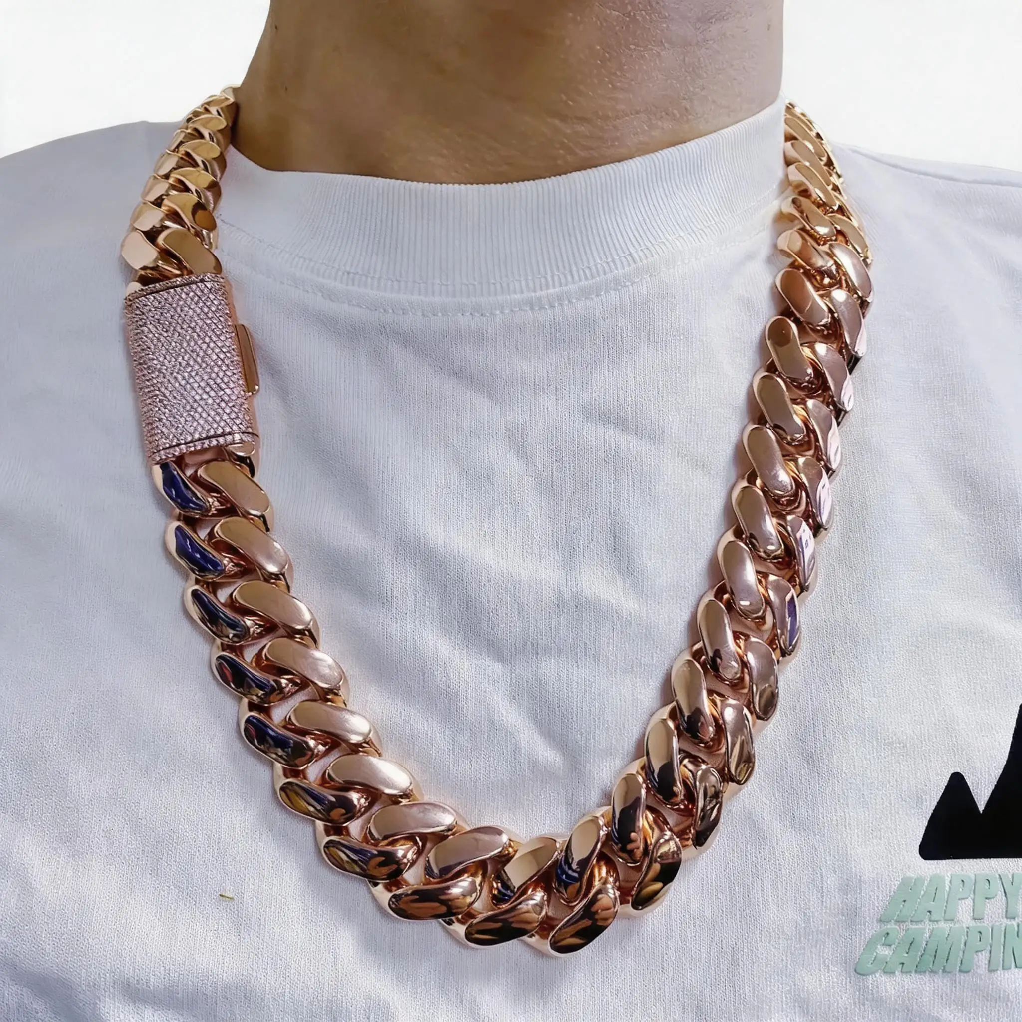 18K Gold Plated Stainless Steel Thick Cuban Chain Necklace for Men Hip Hop Rapper Jewelry Gift
18K Gold Plated Stainless Steel Thick Cuban Chain Necklace for Men Hip Hop Rapper Jewelry Gift