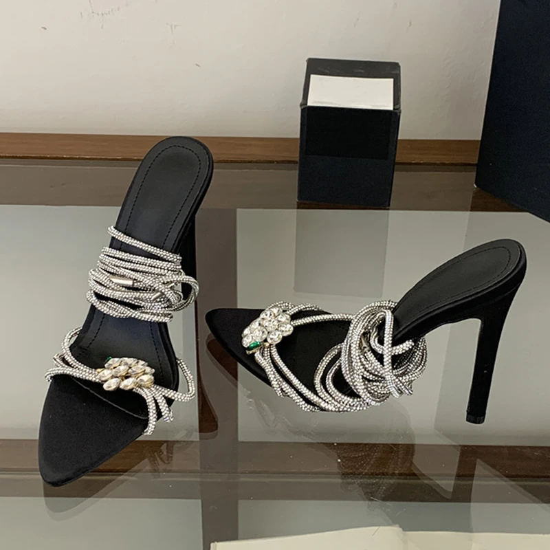 Liyke Sexy Crystal Rhinestone Narrow Band Ankle Strap Sandals Women Open Toe Lace Up High Heels Wedding Banquet Shoes Size 35-42
Liyke Sexy Crystal Rhinestone Narrow Band Ankle Strap Sandals Women Open Toe Lace Up High Heels Wedding Banquet Shoes Size 35-42