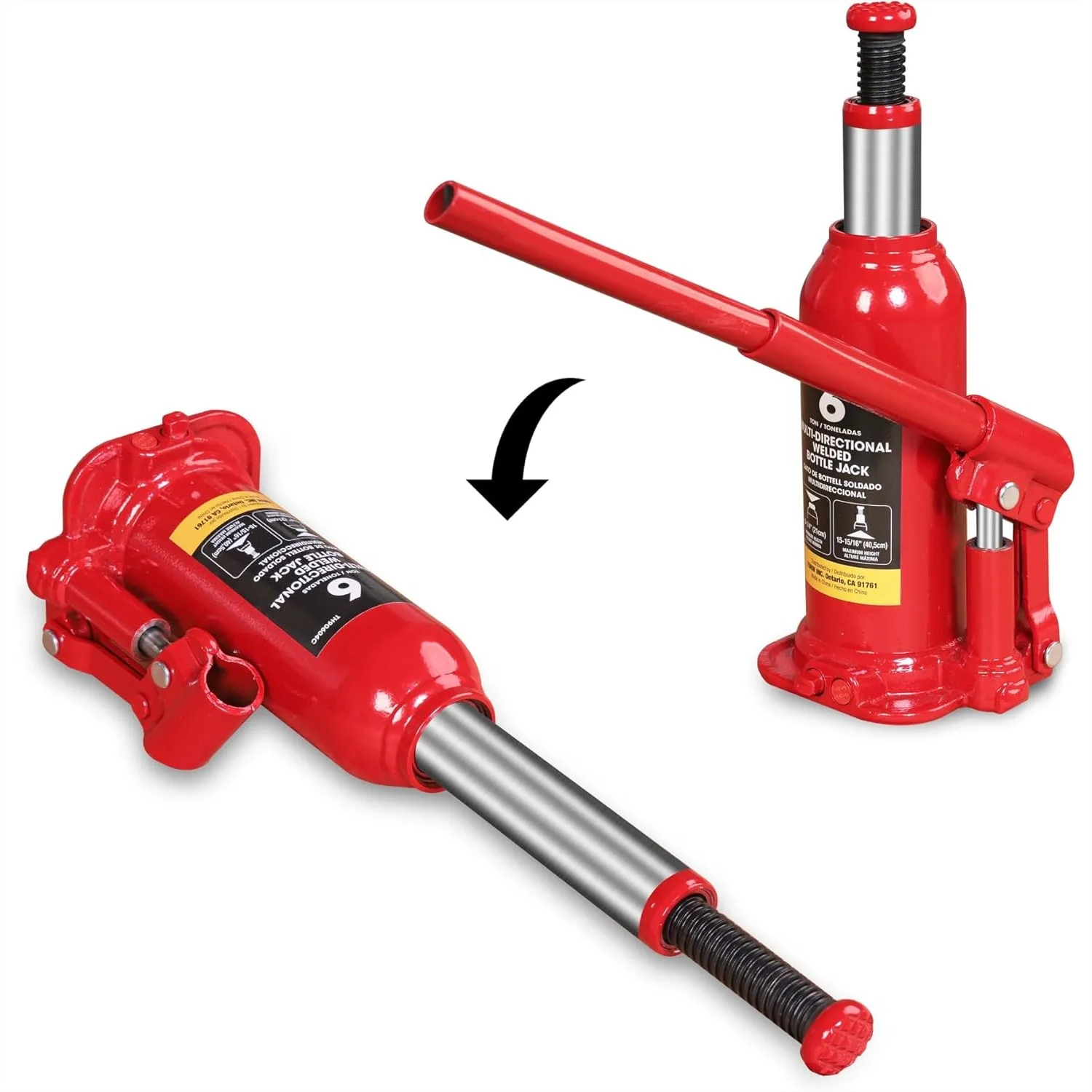 6 Ton Welded Car Bottle Jack with Vertical and Horizontal Use, 12,000 LBs Capacity for Trucks and SUVs
6 Ton Welded Car Bottle Jack with Vertical and Horizontal Use, 12,000 LBs Capacity for Trucks and SUVs