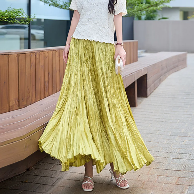 Elegant Temperament Pleated Skirt Women Fashion Vintage Long Skirts Big Hem Mujer Faldas Maxi Jupe Streetwear Y2k Clothes Saias
Elegant Temperament Pleated Skirt Women Fashion Vintage Long Skirts Big Hem Mujer Faldas Maxi Jupe Streetwear Y2k Clothes Saias