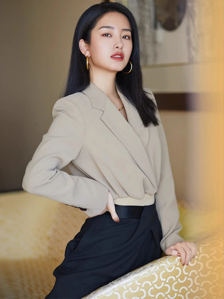 Khaki Color Suit Jacket And Black High Waist Slim Pants Women Fashion Set Autumn 2026 New Yang Cai Yu Elegant Style Two-Piece
Khaki Color Suit Jacket And Black High Waist Slim Pants Women Fashion Set Autumn 2026 New Yang Cai Yu Elegant Style Two-Piece