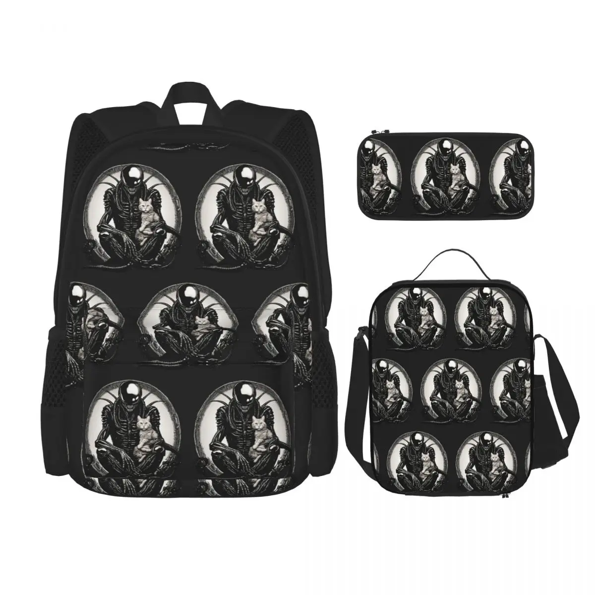 Xenomorph And A Cat Backpacks Kids Bookbag School Bags Rucksack Lunch Bag Pen Bag Three-Piece Set
Xenomorph And A Cat Backpacks Kids Bookbag School Bags Rucksack Lunch Bag Pen Bag Three-Piece Set