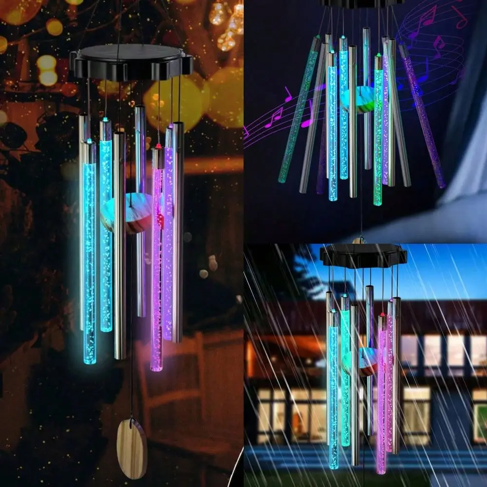 Wind Chimes Color Changing LED Lights Large Deep Tone Resonant Bell Tubes Solar Powered Lights For Garden Balcony Patio Lawn
Wind Chimes Color Changing LED Lights Large Deep Tone Resonant Bell Tubes Solar Powered Lights For Garden Balcony Patio Lawn
