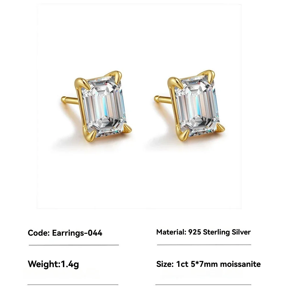 Luxury Sparkling 5x7mm 1ct Moissanite Women's Stud Earrings, Gold Plated Wedding Earrings & Bridal Engagement Jewelry Gift
Luxury Sparkling 5x7mm 1ct Moissanite Women's Stud Earrings, Gold Plated Wedding Earrings & Bridal Engagement Jewelry Gift