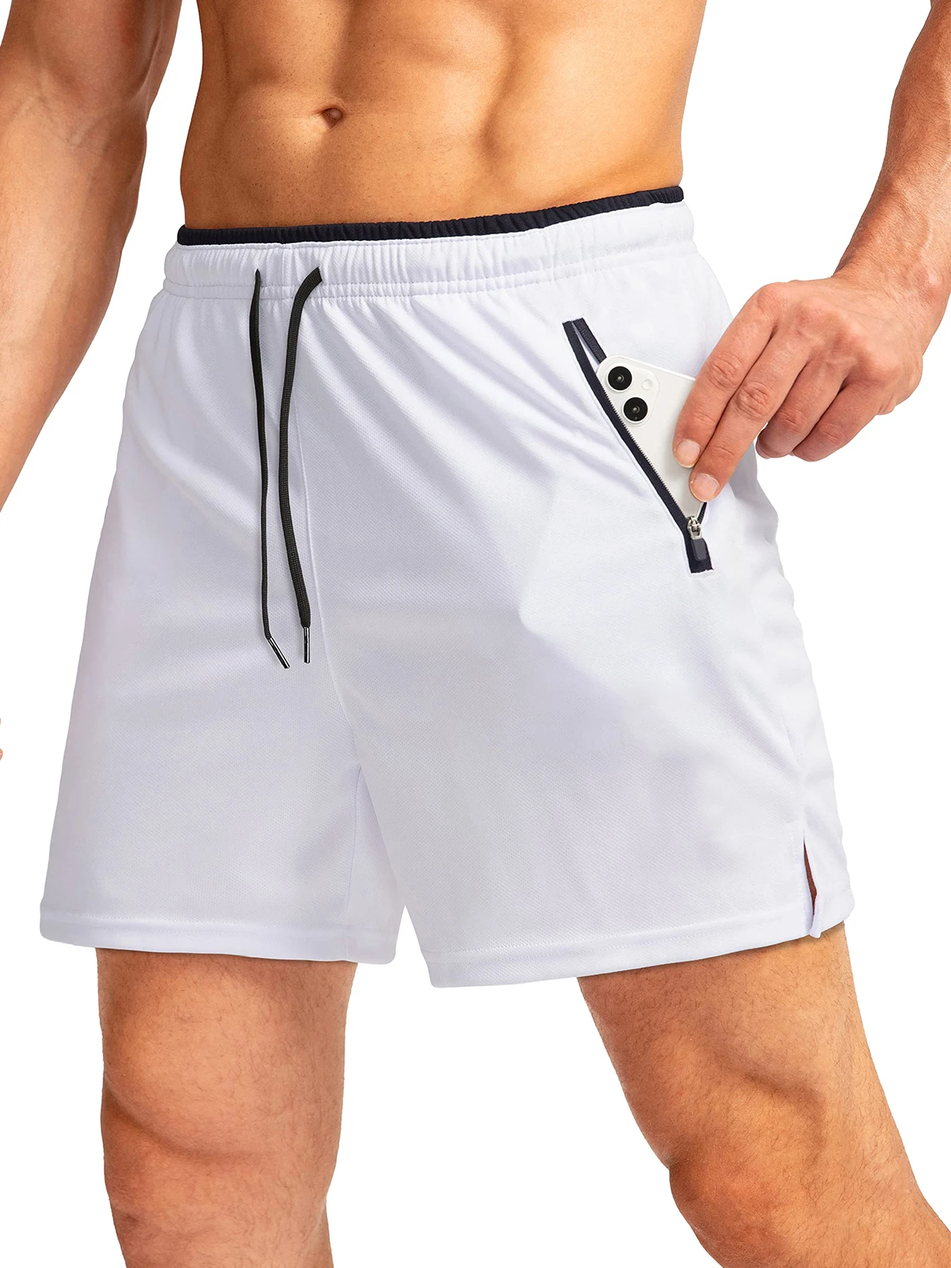 Men's running shorts with zippered pockets, quick-dry, suitable for gym workouts, 5-inch men's shorts
Men's running shorts with zippered pockets, quick-dry, suitable for gym workouts, 5-inch men's shorts