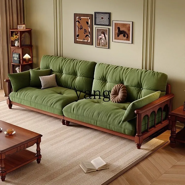 LMM American retro solid wood fabric sofa living room household apartment corner chaise longue
LMM American retro solid wood fabric sofa living room household apartment corner chaise longue