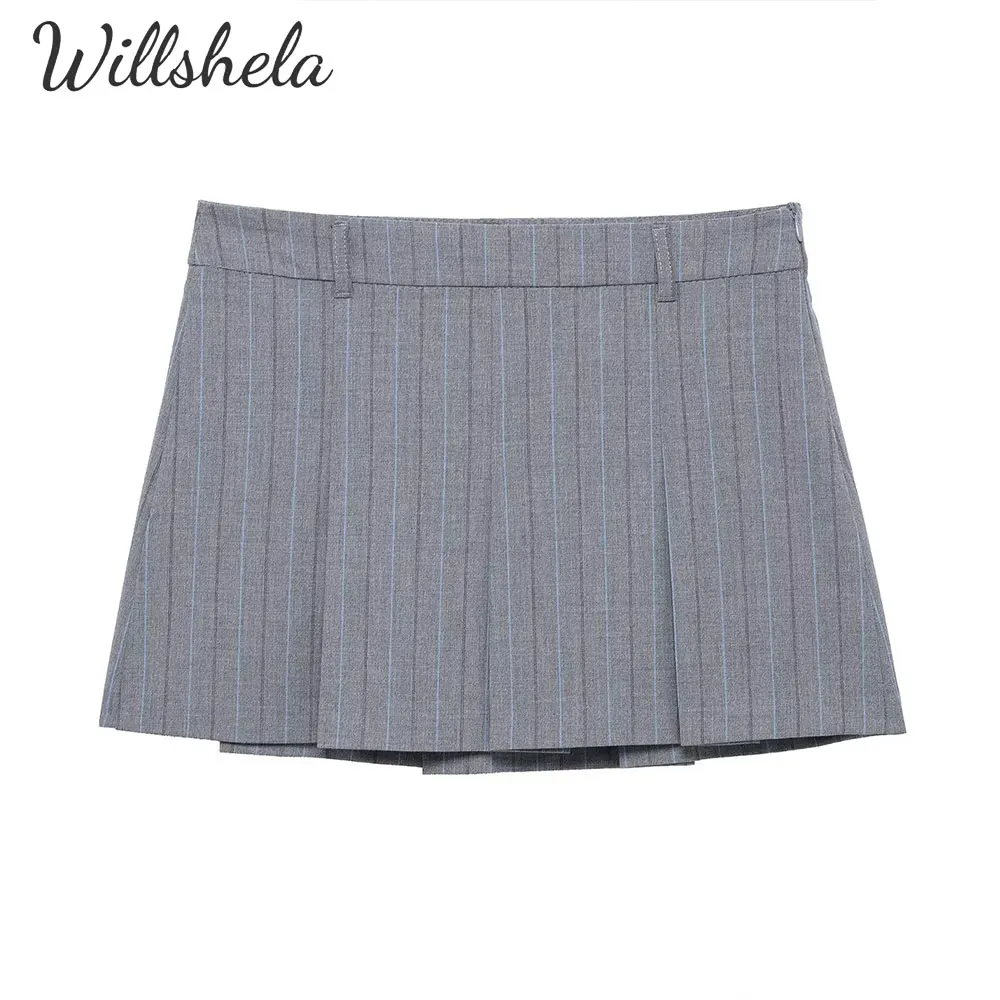 Willshela женская мода консервативная полосатая мини-юбка трапециевидной формы женская шикарная офисная женская базовая корейская короткая юбка Mujer
Willshela женская мода консервативная полосатая мини-юбка трапециевидной формы женская шикарная офисная женская базовая корейская короткая юбка Mujer