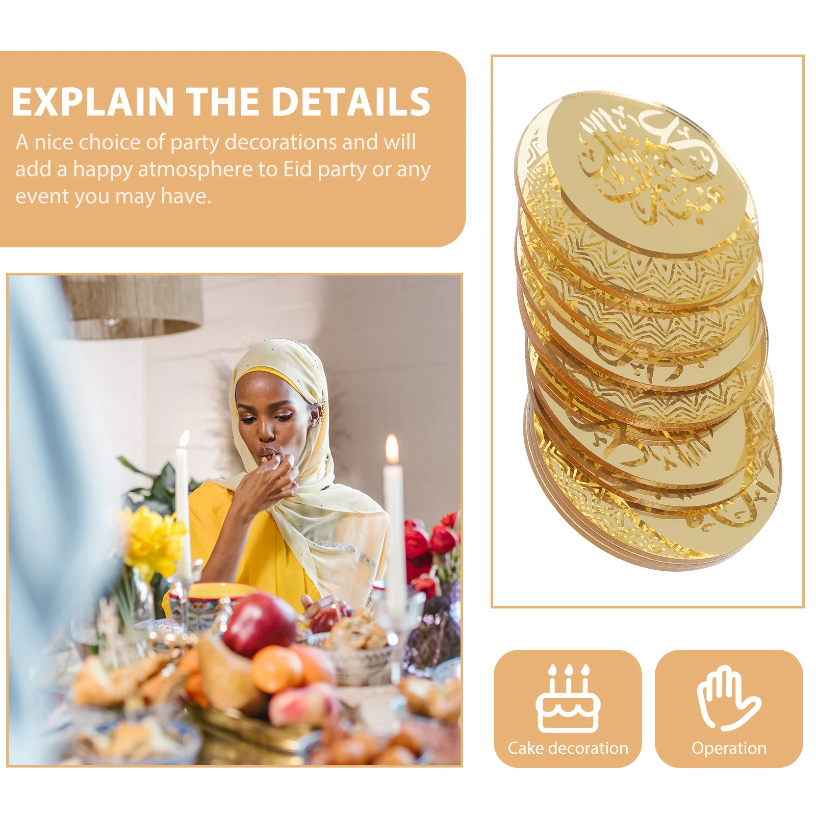 10Pcs Cake Ornament Eid Theme Acrylic Cake Decors Party Baking DIY Adorns Ramadan Dessert Decoration Cupcake Decors
10Pcs Cake Ornament Eid Theme Acrylic Cake Decors Party Baking DIY Adorns Ramadan Dessert Decoration Cupcake Decors