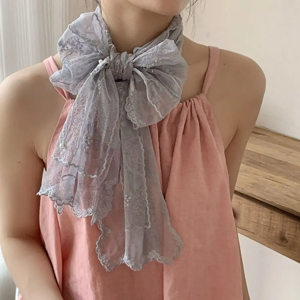 Fashion Ribbon Lace Embroidery Scarf Retro Thin Long Scarves Korean Style Hair Accessories Flower Scarf Spring Summer
Fashion Ribbon Lace Embroidery Scarf Retro Thin Long Scarves Korean Style Hair Accessories Flower Scarf Spring Summer