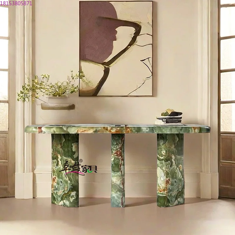 Light luxury marble Xuanguan platform Modern art creative high-end living room for storage against the wall
Light luxury marble Xuanguan platform Modern art creative high-end living room for storage against the wall