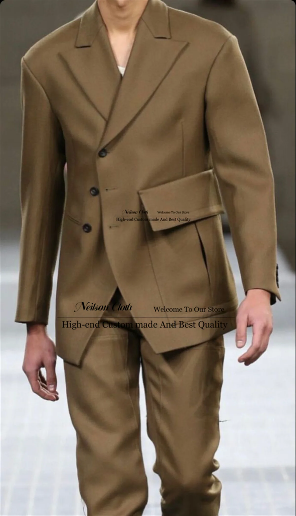 Fashion Brown Male Prom Blazers 2 Pcs Sets Slim Fit Groom Wedding Tuxedos Business Peaked Lapel Customized Terno Masculino
Fashion Brown Male Prom Blazers 2 Pcs Sets Slim Fit Groom Wedding Tuxedos Business Peaked Lapel Customized Terno Masculino