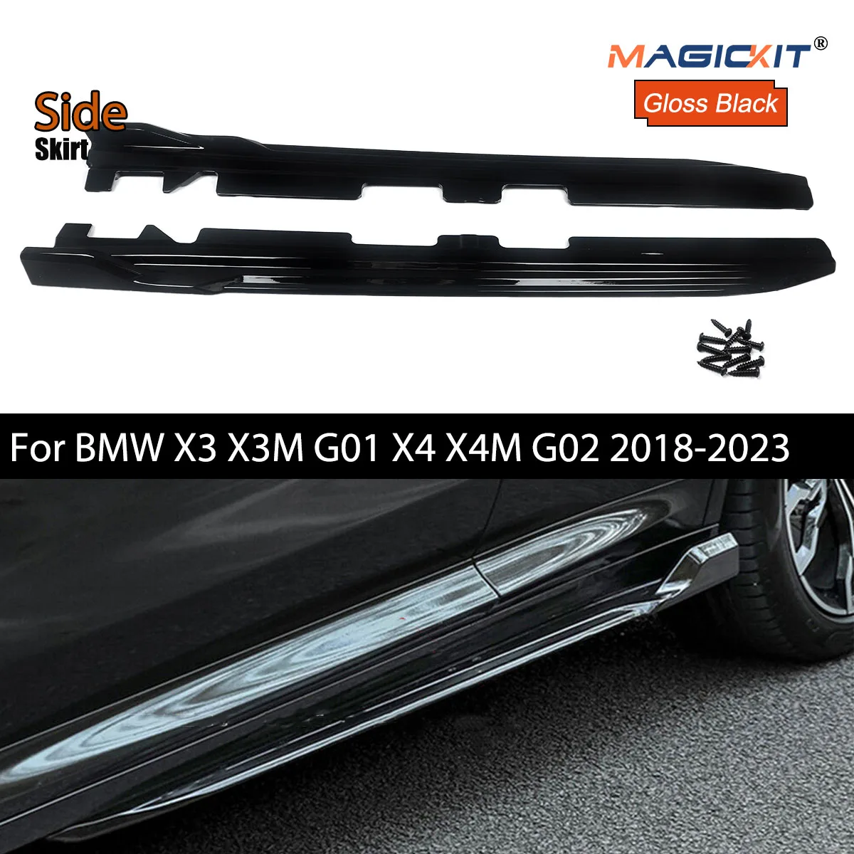 Черная боковая юбка для BMW X3 X3M G01 X4 X4M G02 2018-2023, молдинговая отделка
Черная боковая юбка для BMW X3 X3M G01 X4 X4M G02 2018-2023, молдинговая отделка