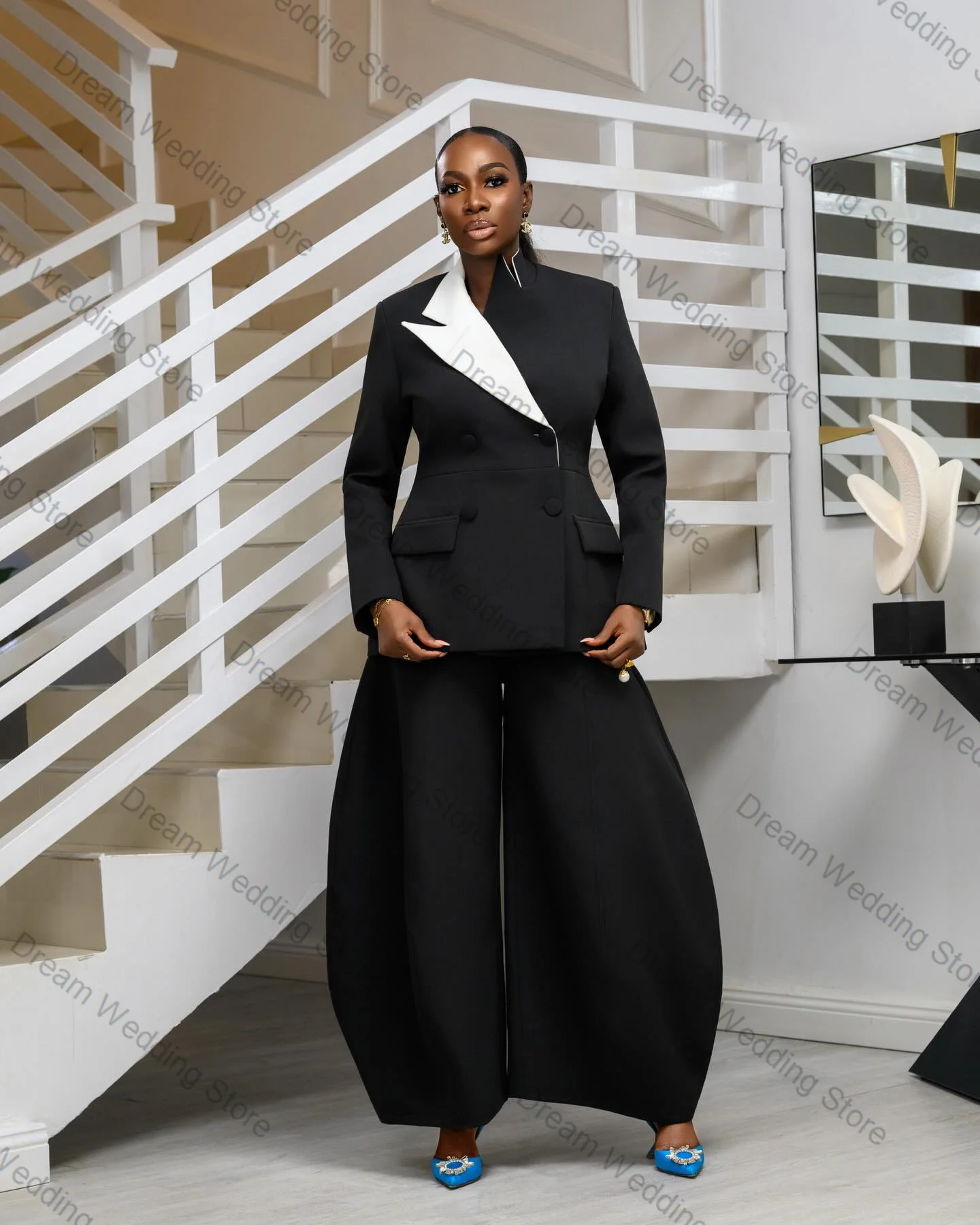 White Black Women Suit Set 2 Pcs Blazer+Loose Pants Trousers Cotton Formal Office Lady Jacket Customized Wedding Guest Coat
White Black Women Suit Set 2 Pcs Blazer+Loose Pants Trousers Cotton Formal Office Lady Jacket Customized Wedding Guest Coat