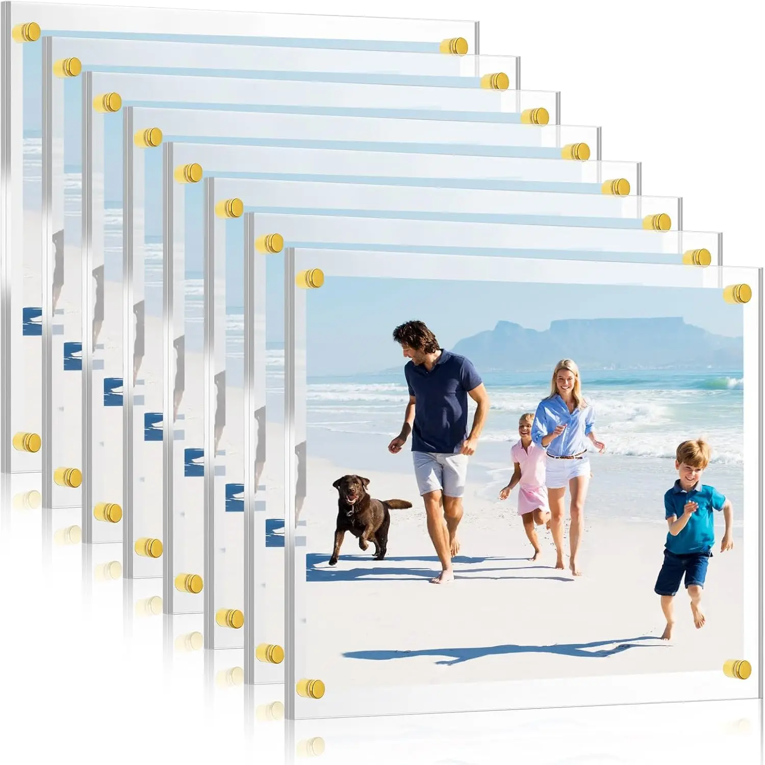 8 Pack Acrylic Floating Picture Frame Wall Mount Frameless Photo Frames Double Panel Clear for Office Home Photography
8 Pack Acrylic Floating Picture Frame Wall Mount Frameless Photo Frames Double Panel Clear for Office Home Photography