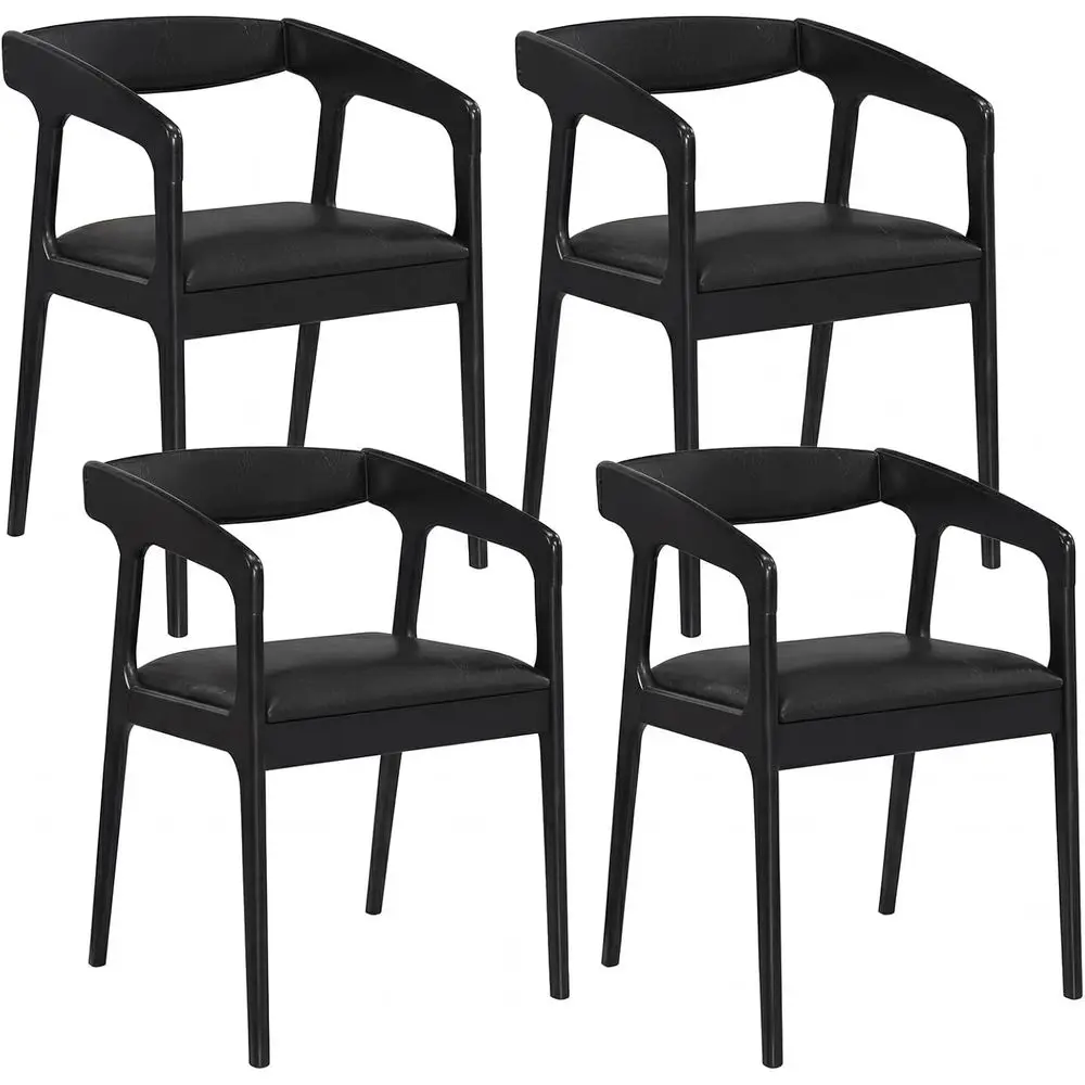 Set of 4 PU Leather Accent Chairs with Cushioned Seats, Ergonomic Design for Dining or Living Room (Black)
Set of 4 PU Leather Accent Chairs with Cushioned Seats, Ergonomic Design for Dining or Living Room (Black)