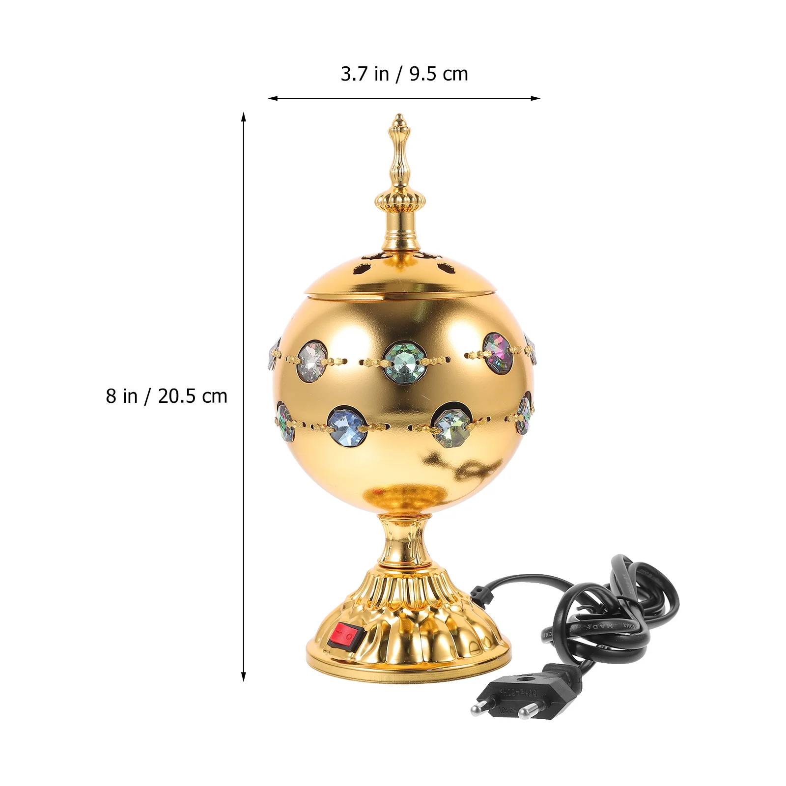 Electric Arabian Incense Burner Lidded Desktop Plug-in Censer Ornament Eu Plug Vintage Aroma Burner Incense Stove 
Electric Arabian Incense Burner Lidded Desktop Plug-in Censer Ornament Eu Plug Vintage Aroma Burner Incense Stove