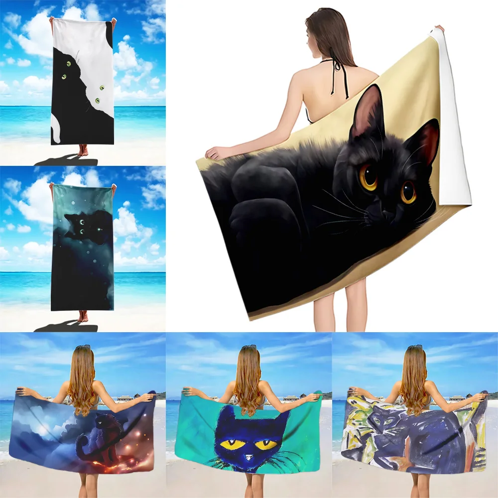 Black Cat Beach Towel Microfiber Sand Free Quick Dry Soft Sandproof Pool Towels Gift for Women Travel Gym Shower Camping
Black Cat Beach Towel Microfiber Sand Free Quick Dry Soft Sandproof Pool Towels Gift for Women Travel Gym Shower Camping