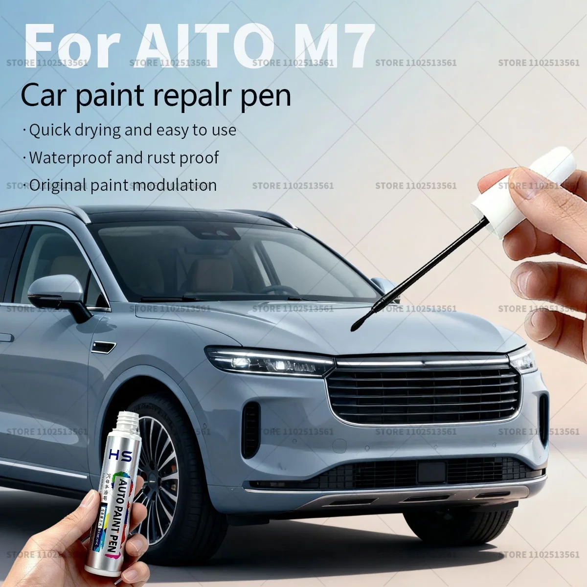 Car Paint Repair Pen Touch Up Scratch Remover DIY Auto Accessories For AITO M7 Black XM1 White Grey Blue 113 Gold G12J Green
Car Paint Repair Pen Touch Up Scratch Remover DIY Auto Accessories For AITO M7 Black XM1 White Grey Blue 113 Gold G12J Green