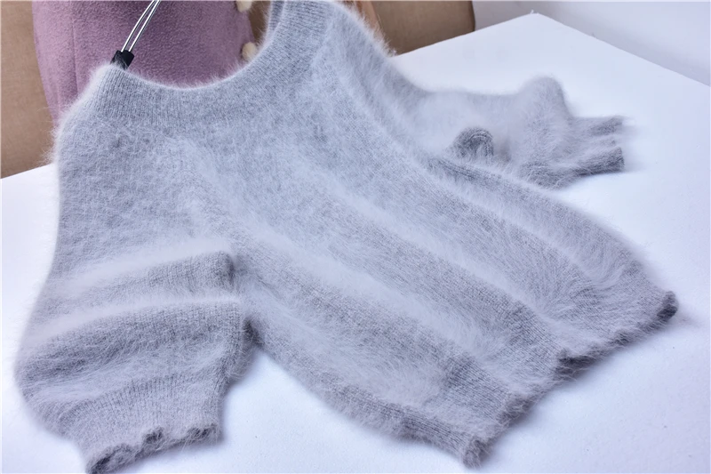 Женская модная вязаная кофта-свитер из серого пушистого кашемира с вырезом-лодочкой и рукавами три четверти, приталенная, весна-осень
Женская модная вязаная кофта-свитер из серого пушистого кашемира с вырезом-лодочкой и рукавами три четверти, приталенная, весна-осень