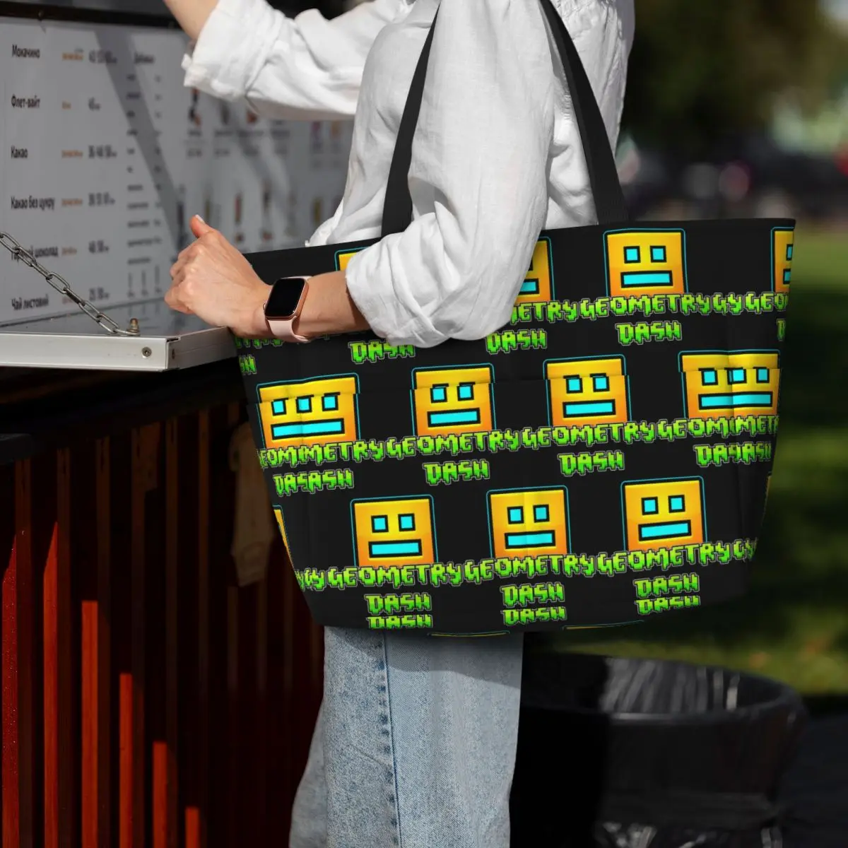 Пляжная большая сумка Geometry Dash, спортивная сумка для занятий йогой, большая сумка-тоут, женская дорожная сумка, сумка для фитнеса
Пляжная большая сумка Geometry Dash, спортивная сумка для занятий йогой, большая сумка-тоут, женская дорожная сумка, сумка для фитнеса