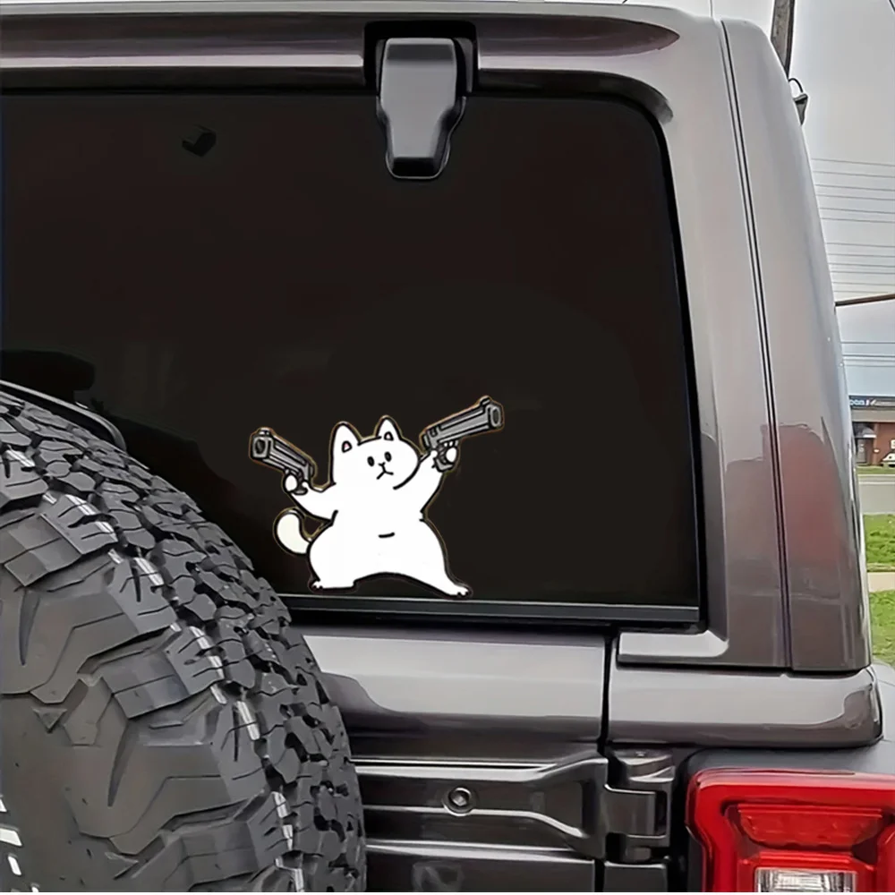 Funny White Cat With Gun Car Stickers, Waterproof Window Decals, Creative Body Scratch Cover Stickers
Funny White Cat With Gun Car Stickers, Waterproof Window Decals, Creative Body Scratch Cover Stickers