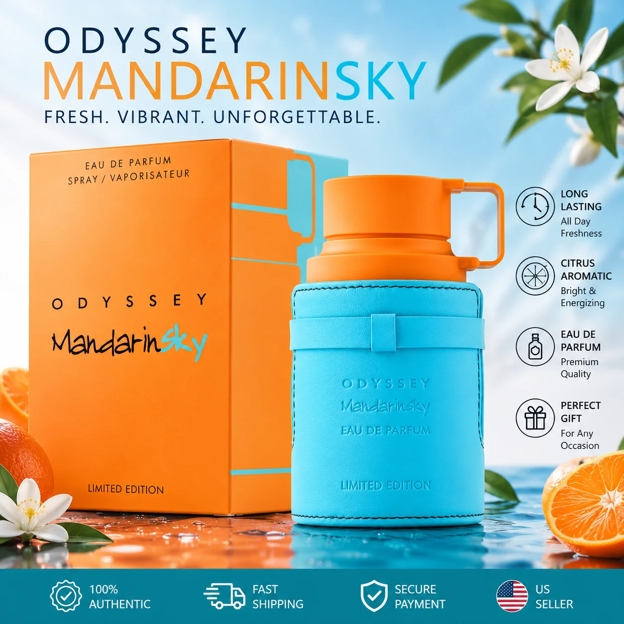 Armaf Odyssey Mandarin Sky Eau De Parfum For Men - Long Lasting Fresh Citrus Fragrance - Limited Edition Summer Cologne Gift
Armaf Odyssey Mandarin Sky Eau De Parfum For Men - Long Lasting Fresh Citrus Fragrance - Limited Edition Summer Cologne Gift