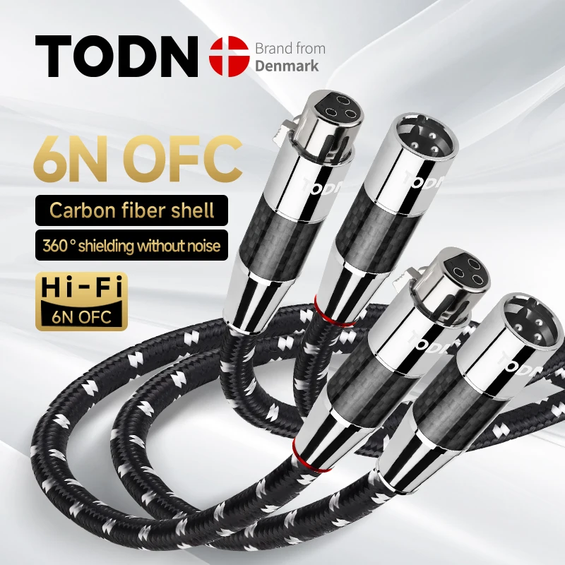 TODN HIFI xlr Audio Cable Stereo High Purity 6N OFC Gold Plated xlr Plug Male to Female for Microphone Mixer Carbon Fiber Plug
TODN HIFI xlr Audio Cable Stereo High Purity 6N OFC Gold Plated xlr Plug Male to Female for Microphone Mixer Carbon Fiber Plug