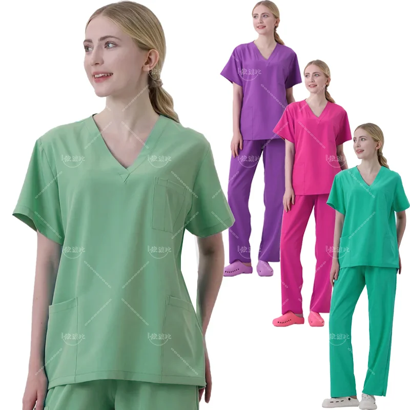 New Short Sleeve Scrubs Top With Pocket Pants Medical Nurse Uniforms Doctor Surgery Overalls Spa Outwear Beauty Salon Workwear
New Short Sleeve Scrubs Top With Pocket Pants Medical Nurse Uniforms Doctor Surgery Overalls Spa Outwear Beauty Salon Workwear