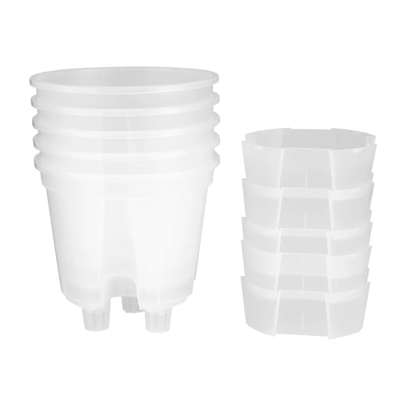 AK25-6 Inch Transparent Plastic Garden Pots Self Watering Planters, 5 Pack Plastic Nursery Plant Pots With Deep Reservior
AK25-6 Inch Transparent Plastic Garden Pots Self Watering Planters, 5 Pack Plastic Nursery Plant Pots With Deep Reservior