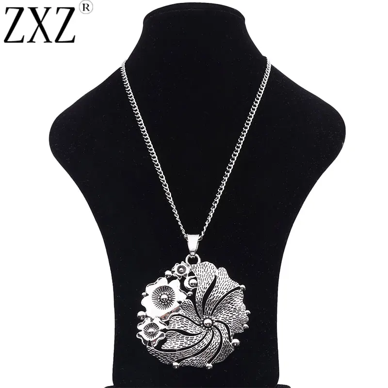ZXZ Tibetan Silver Large Boho Flower Charm Pendant 68mmx65mm Long Chain Necklace 34"
ZXZ Tibetan Silver Large Boho Flower Charm Pendant 68mmx65mm Long Chain Necklace 34"