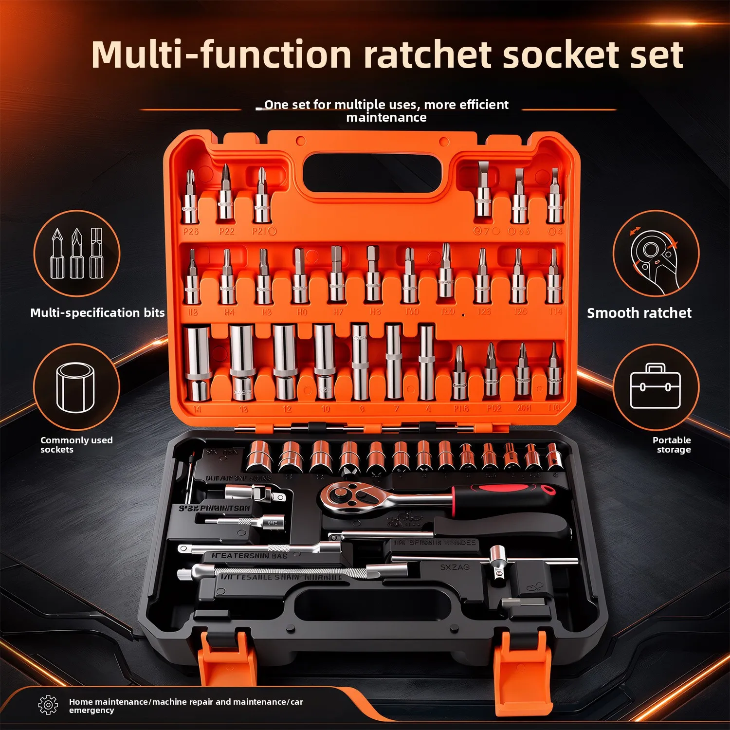 53-piece 24-tooth multifunction motorcycle repair socket wrench set, combined hardware toolbox, suitable for various repairs
53-piece 24-tooth multifunction motorcycle repair socket wrench set, combined hardware toolbox, suitable for various repairs