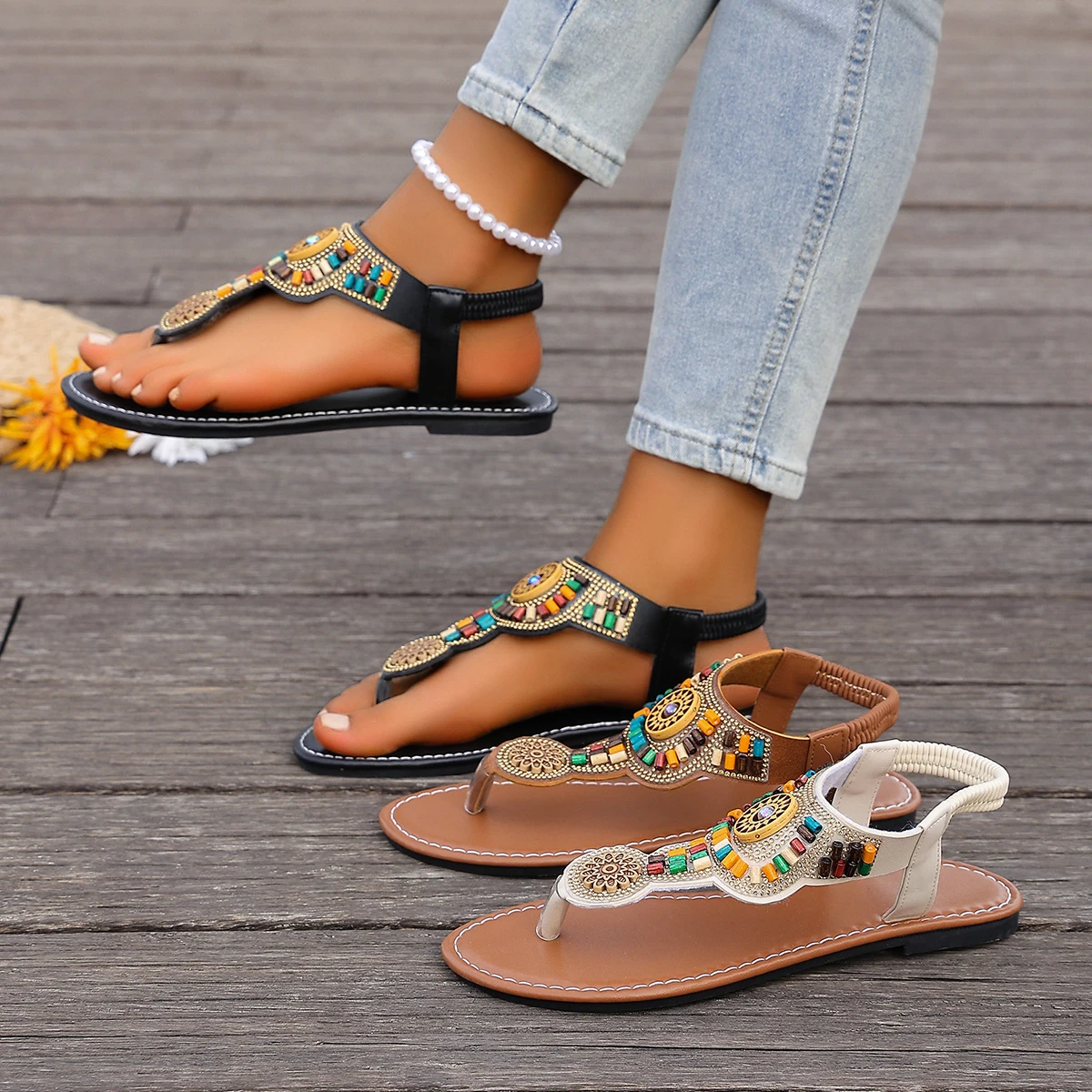 Summer Women Sandals Clip Toe Bohemian Sandals Women Comfortable Flat Heels Soft Beach Shoes Woman Plus Size Outdoor Sandals
Summer Women Sandals Clip Toe Bohemian Sandals Women Comfortable Flat Heels Soft Beach Shoes Woman Plus Size Outdoor Sandals