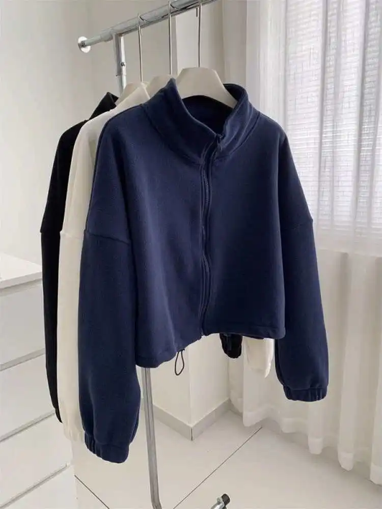 Outlets Thick Warm Fleece Sweatshirt Women's Autumn Winter Stand Collar Zipper Open Cardigan Coat Korean Style Slim Fit Jacket
Outlets Thick Warm Fleece Sweatshirt Women's Autumn Winter Stand Collar Zipper Open Cardigan Coat Korean Style Slim Fit Jacket