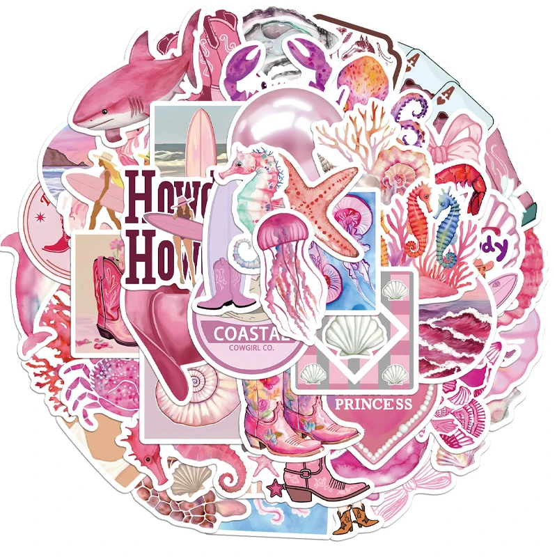 50PCS Pink Ocean Stickers Pack Pink Summer Graffiti Beachy Stickers for Luggage, Journal, Laptop, Kindle, Scrapbook
50PCS Pink Ocean Stickers Pack Pink Summer Graffiti Beachy Stickers for Luggage, Journal, Laptop, Kindle, Scrapbook