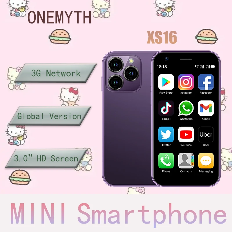 ONEMYTH XS16 Mini 4G Smartphone 3.0" 3GB+64GB Dual SIM 5MP Play Store WhatsApp
ONEMYTH XS16 Mini 4G Smartphone 3.0" 3GB+64GB Dual SIM 5MP Play Store WhatsApp