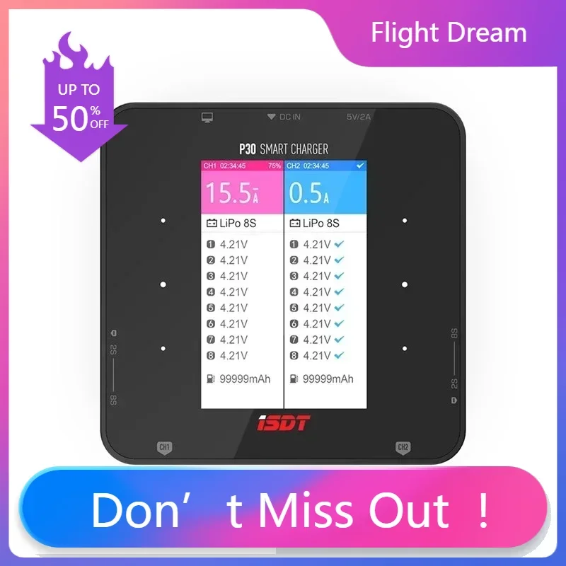 NYISDT P30 1000WX2 30AX2 двухканальное синхронное зарядное устройство Bluetooth BattGo с балансировкой заряда и разряда для литий-ионных аккумуляторов 1-8S
NYISDT P30 1000WX2 30AX2 двухканальное синхронное зарядное устройство Bluetooth BattGo с балансировкой заряда и разряда для литий-ионных аккумуляторов 1-8S