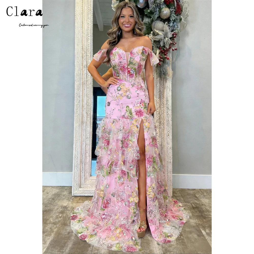Clara Custom Pink Side Slit Off-shoulder Lace Long Elegant Woman Party Dress Elegant Women's Dresses for Wedding Party Evening
Clara Custom Pink Side Slit Off-shoulder Lace Long Elegant Woman Party Dress Elegant Women's Dresses for Wedding Party Evening