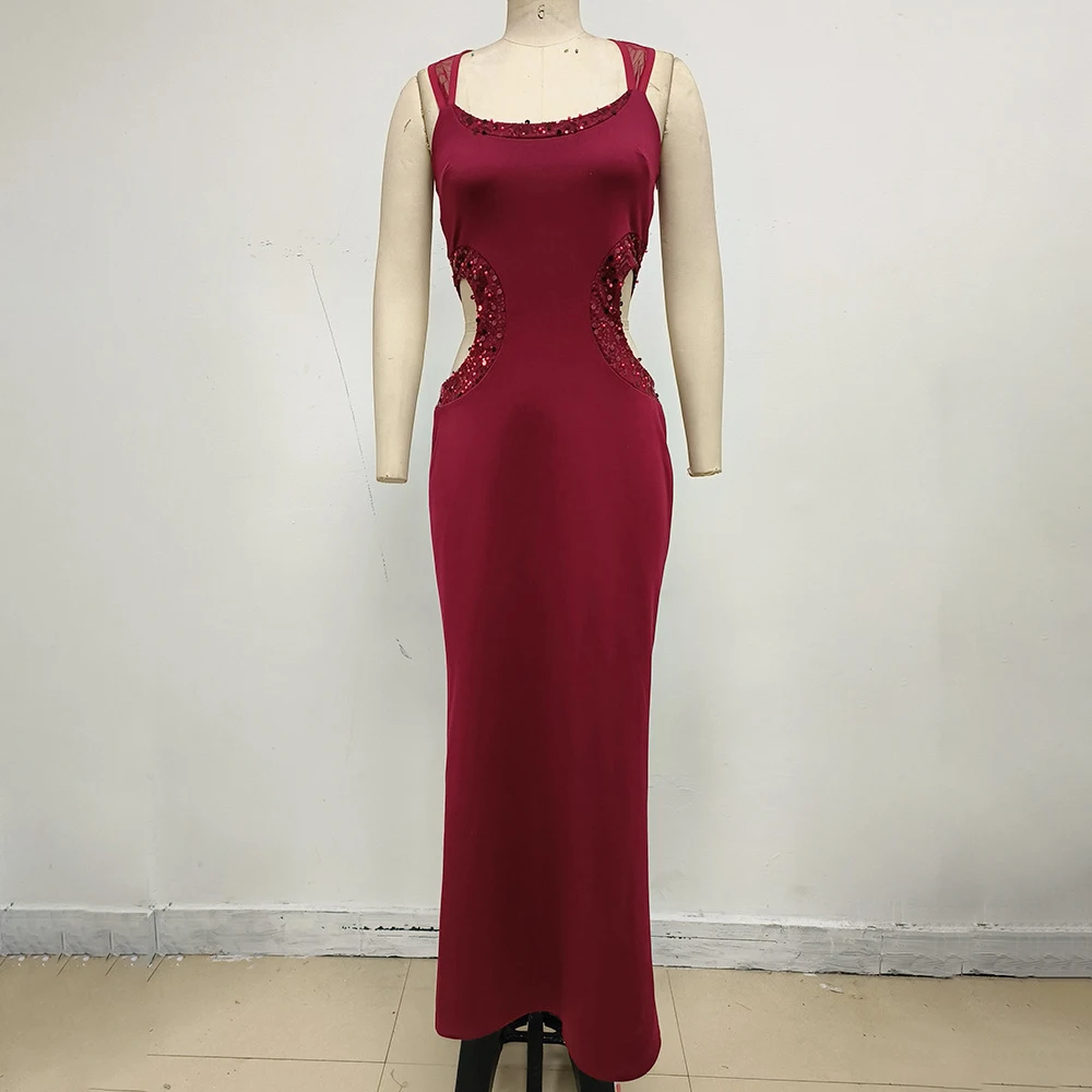 Elegant Sleeveless Red Mermaid Dress Sequin Waist Cutout Evening Gowns for Women Sexy Backless Wedding Guest Party Vestido
Elegant Sleeveless Red Mermaid Dress Sequin Waist Cutout Evening Gowns for Women Sexy Backless Wedding Guest Party Vestido